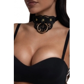 Черный чокер с клепками и золотистой фурнитурой - Crazy Handmade - купить с доставкой в Нефтекамске Черный чокер с клепками и золотистой фурнитурой - Crazy Handmade - купить с доставкой в Нефтекамске