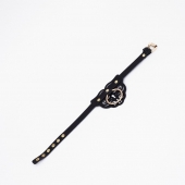 Черный чокер с клепками и золотистой фурнитурой - Crazy Handmade - купить с доставкой в Нефтекамске Черный чокер с клепками и золотистой фурнитурой - Crazy Handmade - купить с доставкой в Нефтекамске