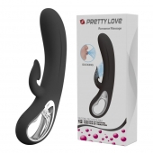 Черный вибратор-кролик Romance Massage - 24 см. - Baile купить в Нефтекамске с доставкой в Orgasmix.ru Черный вибратор-кролик Romance Massage - 24 см. - Baile