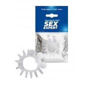 Эластичное эрекционное кольцо с шариками и лучами - Sex Expert - в Нефтекамске купить с доставкой