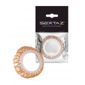 Эрекционное кольцо с бежевыми «ресничками» - Sextaz - в Нефтекамске купить с доставкой