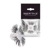 Эластичное эрекционное кольцо с черными «ресничками» - Sextaz - в Нефтекамске купить с доставкой