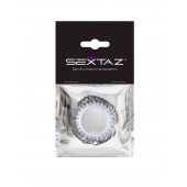 Эластичное эрекционное колечко с черными «ресничками» - Sextaz - в Нефтекамске купить с доставкой