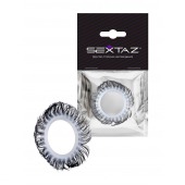 Эластичное эрекционное колечко с черными «ресничками» - Sextaz - в Нефтекамске купить с доставкой