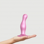 Розовая насадка Strap-On-Me Dildo Plug Curvy size M - Strap-on-me - купить с доставкой в Нефтекамске