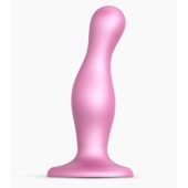 Розовая насадка Strap-On-Me Dildo Plug Curvy size M - Strap-on-me - купить с доставкой в Нефтекамске