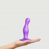 Фиолетовая насадка Strap-On-Me Dildo Plug Curvy size S - Strap-on-me - купить с доставкой в Нефтекамске