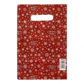 Красный подарочный новогодний пакет с вырубной ручкой (20х30 см) - Сима-Ленд - купить с доставкой в Нефтекамске