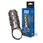 Дымчатая насадка на пенис с выпуклостями - 12 см. - Sex Expert - в Нефтекамске купить с доставкой
