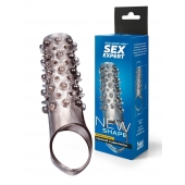 Дымчатая насадка на пенис с шипами и выпуклостями - 12 см. - Sex Expert - в Нефтекамске купить с доставкой