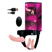 Женский страпон с 3 насадками и вибрацией - Erowoman-Eroman - купить с доставкой в Нефтекамске