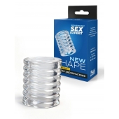 Прозрачная сквозная насадка на пенис с ребрышками - Sex Expert - в Нефтекамске купить с доставкой