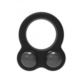 Черное эрекционное кольцо с утяжелителями Cockring Dual Weight - Dream Toys - в Нефтекамске купить с доставкой