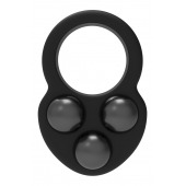 Черное эрекционное кольцо с утяжелителями - Dream Toys - в Нефтекамске купить с доставкой