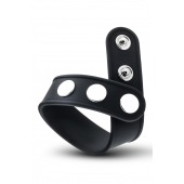 Черное эрекционное кольцо на кнопках - Blush Novelties - в Нефтекамске купить с доставкой