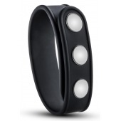 Черное эрекционное кольцо на кнопках - Blush Novelties - в Нефтекамске купить с доставкой