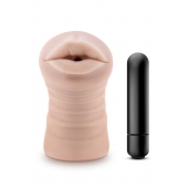 Телесный мастурбатор-ротик Nicole Vibrating Masturbator - Blush Novelties - в Нефтекамске купить с доставкой
