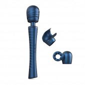 Синий вибромассажёр с насадками Man.wand Edgy - Manwan - в Нефтекамске купить с доставкой