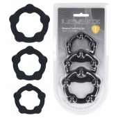 Набор из 3 эрекционных колец Beaded Silicone Cockring Set - Shots Media BV - в Нефтекамске купить с доставкой