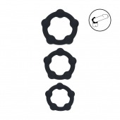 Набор из 3 эрекционных колец Beaded Silicone Cockring Set - Shots Media BV - в Нефтекамске купить с доставкой