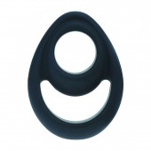 Черное эрекционное кольцо Double Ergo Silicone Cockring - Shots Media BV - в Нефтекамске купить с доставкой