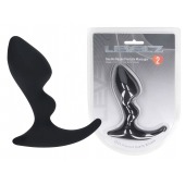 Черная анальная пробка для массажа простаты Double Ripple Silicone Prostate Massager - Shots Media BV - в Нефтекамске купить с доставкой