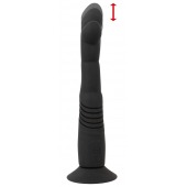 Черный вибратор с поступательными движениями G and P-Spot Thrusting Vibrator - 23 см. - Orion