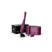 Фиолетовая секс-машина с функцией нагрева, насадками и присоской Sesh - Zalo - купить с доставкой в Нефтекамске