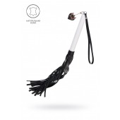 Плеть с белой рукоятью и чёрными хлыстами - 50 см. - Pecado - купить с доставкой в Нефтекамске