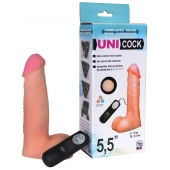 Фаллическая насадка Харнесс UNICOCK 5,5  с вибрацией - 17 см. - LOVETOY (А-Полимер) - купить с доставкой в Нефтекамске