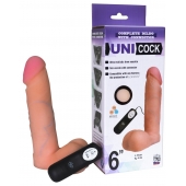 Фаллическая насадка Харнесс UNICOCK 6  с вибрацией - 18 см. - LOVETOY (А-Полимер) - купить с доставкой в Нефтекамске