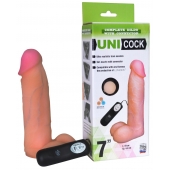 Фаллическая насадка Харнесс UNICOCK 7  с вибрацией - 19 см. - LOVETOY (А-Полимер) - купить с доставкой в Нефтекамске