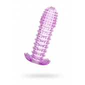 Гелевая фиолетовая насадка с шипами - 12 см. - Toyfa Basic - в Нефтекамске купить с доставкой