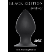 Чёрная анальная пробка Thick Anal Plug Medium - 9,5 см. - Lola Games