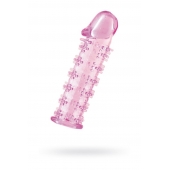 Гелевая розовая насадка на фаллос с шипами - 12 см. - Toyfa Basic - в Нефтекамске купить с доставкой