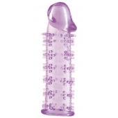 Гелевая фиолетовая насадка на фаллос с шипами - 12 см. - Toyfa Basic - в Нефтекамске купить с доставкой