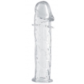 Гладкая прозрачная насадка с усиками под головкой - 12,5 см. - Toyfa Basic - в Нефтекамске купить с доставкой