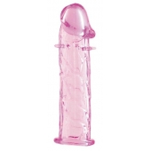 Гладкая розовая насадка с усиками под головкой - 12,5 см. - Toyfa Basic - в Нефтекамске купить с доставкой