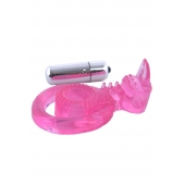 Розовая вибронасадка со стимулятор клитора   Язычок - Toyfa Basic - в Нефтекамске купить с доставкой Розовая вибронасадка со стимулятор клитора   Язычок - Toyfa Basic - в Нефтекамске купить с доставкой