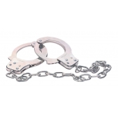 Наручники из металла с длинной цепочкой CHROME HANDCUFFS METAL HANDCUFFS W. KEY - NMC - купить с доставкой в Нефтекамске