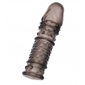 Дымчатая закрытая насадка ToyFa XLover с чешуйками и пупырышками - 13,5 см. - ToyFa - в Нефтекамске купить с доставкой