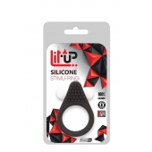 Чёрное эрекционное кольцо LIT-UP SILICONE STIMU RING 1 BLACK - Dream Toys - в Нефтекамске купить с доставкой