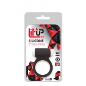 Чёрное эрекционное виброкольцо LIT-UP SILICONE STIMU RING 3 BLACK - Dream Toys - в Нефтекамске купить с доставкой