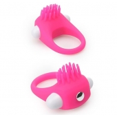 Розовое эрекционное кольцо с щеточкой LIT-UP SILICONE STIMU RING 5 - Dream Toys - в Нефтекамске купить с доставкой