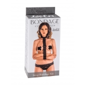 Ошейник с длинной лентой и наручниками Strap Bondage Kit Plus Size - Lola Games - купить с доставкой в Нефтекамске