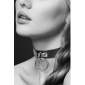 Узенький ошейник из полиуретана с кольцом - Bijoux Pour Toi - купить с доставкой в Нефтекамске