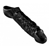 Чёрная увеличивающая насадка на член Mamba Cock Sheath Packaged - 16,5 см. - XR Brands - в Нефтекамске купить с доставкой