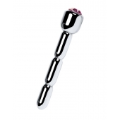 Серебристый уретральный плаг со стразом - 7 см. - ToyFa - купить с доставкой в Нефтекамске