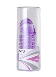 Закрытая фиолетовая насадка с 2 отростками - 13 см. - Toyfa Basic - в Нефтекамске купить с доставкой