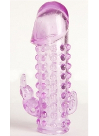 Закрытая фиолетовая насадка с 2 отростками - 13 см. - Toyfa Basic - в Нефтекамске купить с доставкой